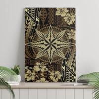 Vintage Tonga Tribal Ngatu Pattern Canvas Wall Art With Pacific Floral Brown Art LT9 - Polynesian Pride