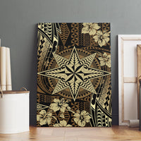 Vintage Tonga Tribal Ngatu Pattern Canvas Wall Art With Pacific Floral Brown Art LT9 - Polynesian Pride