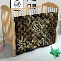Vintage Tonga Tribal Ngatu Pattern Quilt With Pacific Floral Brown Art LT9 - Polynesian Pride