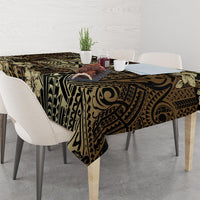 Vintage Tonga Tribal Ngatu Pattern Tablecloth With Pacific Floral Brown Art LT9 - Polynesian Pride