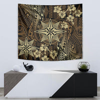 Vintage Tonga Tribal Ngatu Pattern Tapestry With Pacific Floral Brown Art LT9 - Polynesian Pride
