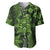 Vintage Tonga Tribal Ngatu Pattern Baseball Jersey With Pacific Floral Lime Green Art