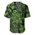 Vintage Tonga Tribal Ngatu Pattern Baseball Jersey With Pacific Floral Lime Green Art