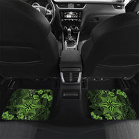 Vintage Tonga Tribal Ngatu Pattern Car Mats With Pacific Floral Lime Green Art LT9 Set 2pcs - Back Lime Green - Polynesian Pride