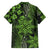 Vintage Tonga Tribal Ngatu Pattern Family Matching Puletasi and Hawaiian Shirt With Pacific Floral Lime Green Art