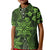 Vintage Tonga Tribal Ngatu Pattern Kid Polo Shirt With Pacific Floral Lime Green Art