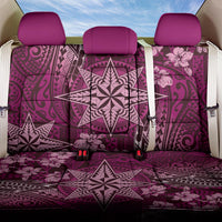 Vintage Tonga Tribal Ngatu Pattern Back Car Seat Cover With Pacific Floral Pink Art LT9 One Size Pink - Polynesian Pride