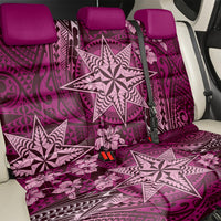 Vintage Tonga Tribal Ngatu Pattern Back Car Seat Cover With Pacific Floral Pink Art LT9 - Polynesian Pride