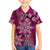 Vintage Tonga Tribal Ngatu Pattern Family Matching Puletasi and Hawaiian Shirt With Pacific Floral Pink Art