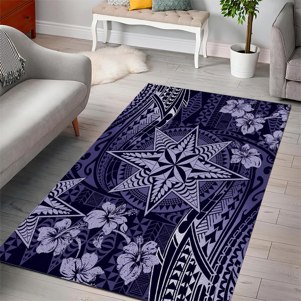 Vintage Tonga Tribal Ngatu Pattern Area Rug With Pacific Floral Pink Art LT9 - Polynesian Pride