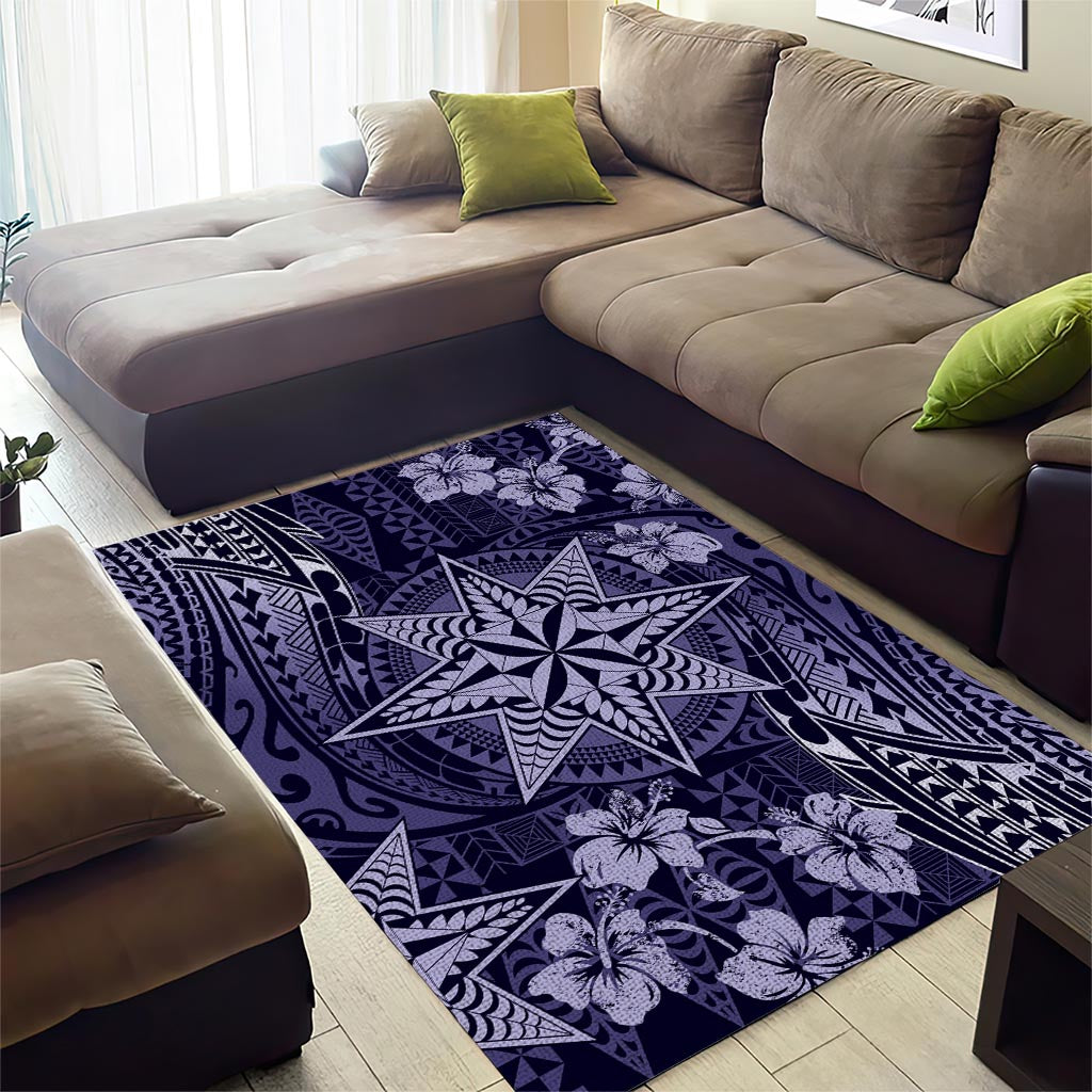 Vintage Tonga Tribal Ngatu Pattern Area Rug With Pacific Floral Pink Art LT9 - Polynesian Pride