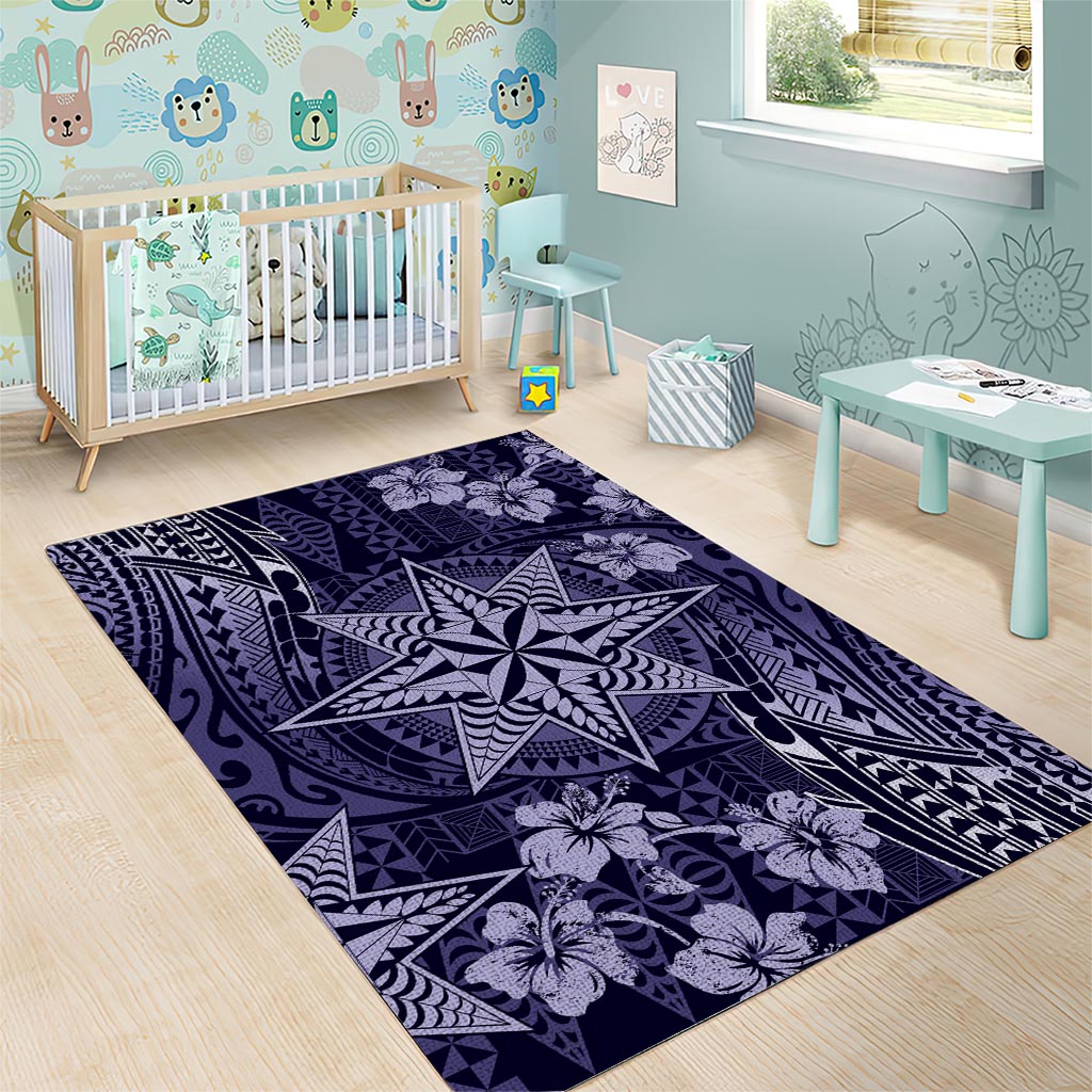 Vintage Tonga Tribal Ngatu Pattern Area Rug With Pacific Floral Pink Art LT9 - Polynesian Pride