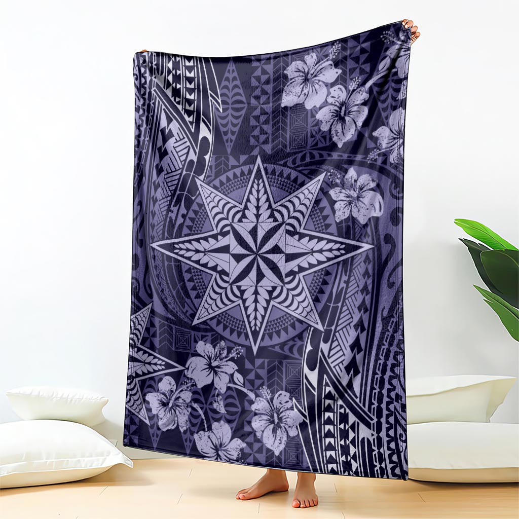 Vintage Tonga Tribal Ngatu Pattern Blanket With Pacific Floral Pink Art LT9 - Polynesian Pride