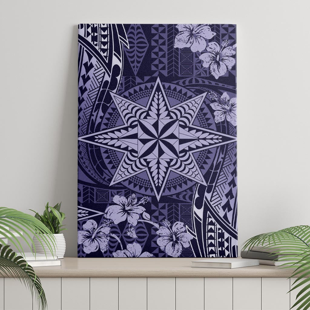 Vintage Tonga Tribal Ngatu Pattern Canvas Wall Art With Pacific Floral Pink Art LT9 - Polynesian Pride