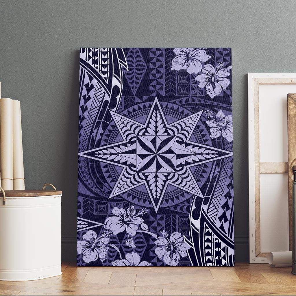 Vintage Tonga Tribal Ngatu Pattern Canvas Wall Art With Pacific Floral Pink Art LT9 - Polynesian Pride