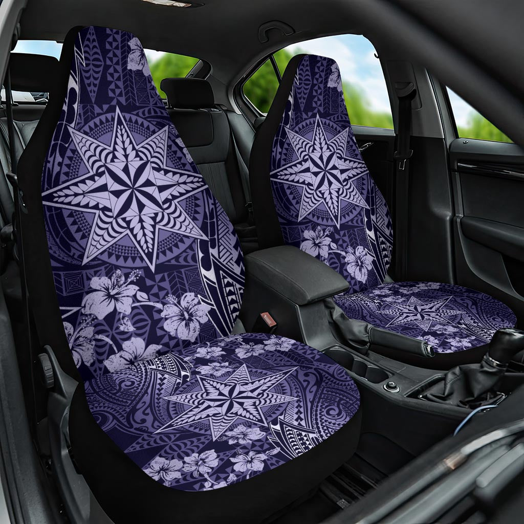 Vintage Tonga Tribal Ngatu Pattern Car Seat Cover With Pacific Floral Pink Art LT9 One Size Pink - Polynesian Pride