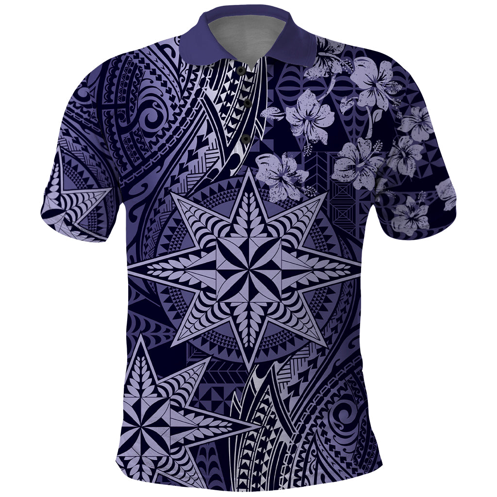 Vintage Tonga Tribal Ngatu Pattern Polo Shirt With Pacific Floral Pink Art LT9 Pink - Polynesian Pride