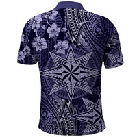 Vintage Tonga Tribal Ngatu Pattern Polo Shirt With Pacific Floral Pink Art LT9 - Polynesian Pride