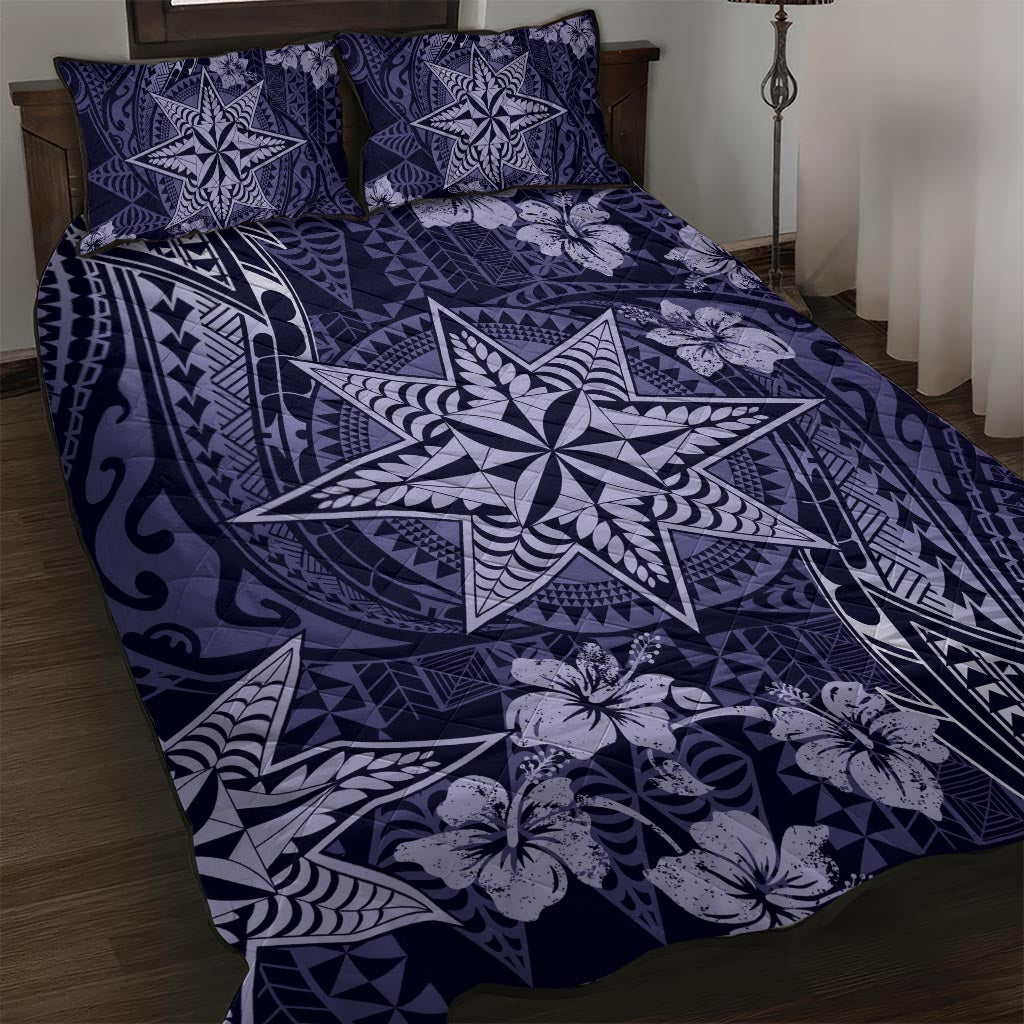 Vintage Tonga Tribal Ngatu Pattern Quilt Bed Set With Pacific Floral Pink Art LT9 Pink - Polynesian Pride