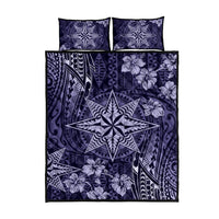 Vintage Tonga Tribal Ngatu Pattern Quilt Bed Set With Pacific Floral Pink Art LT9 - Polynesian Pride