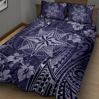 Vintage Tonga Tribal Ngatu Pattern Quilt Bed Set With Pacific Floral Pink Art LT9 - Polynesian Pride