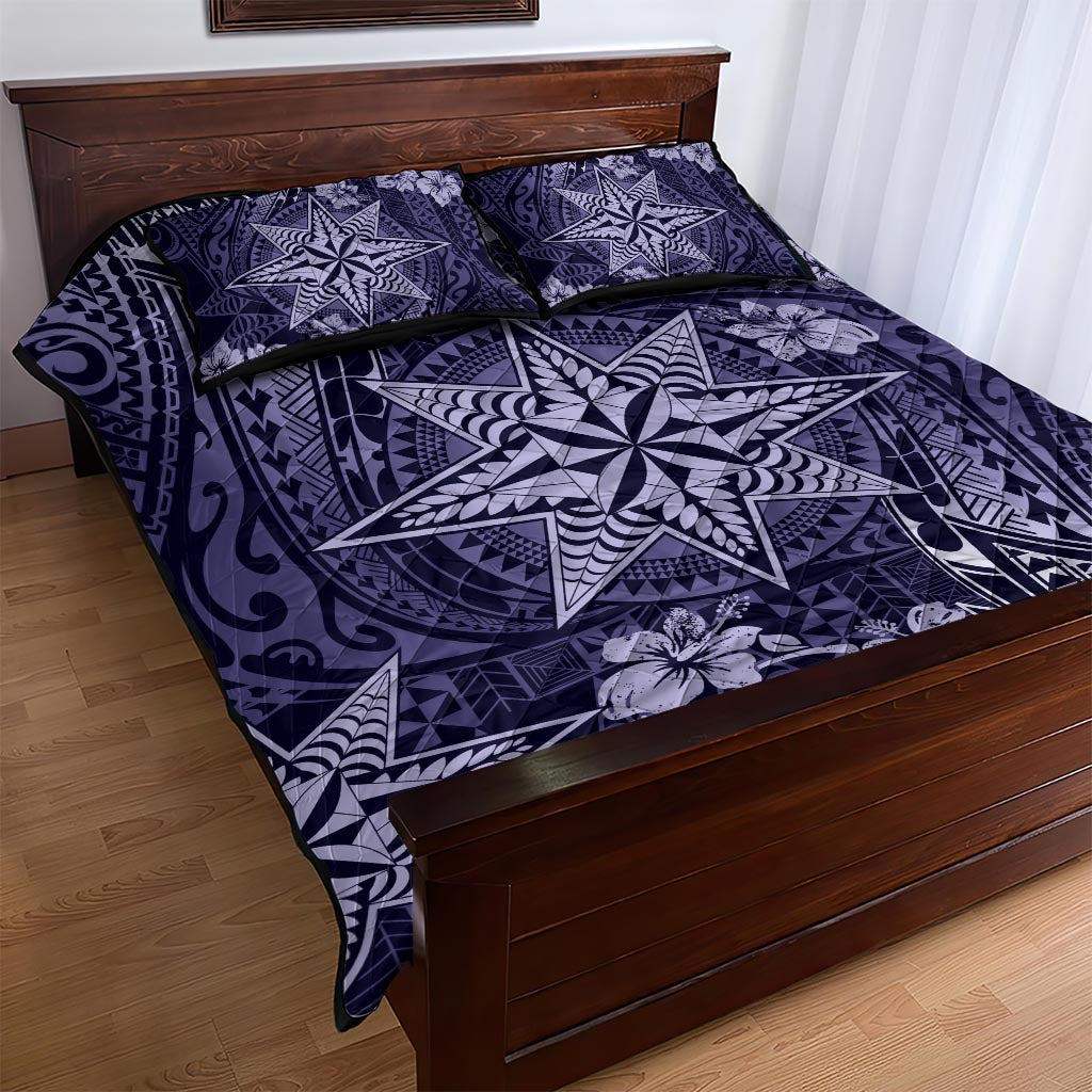 Vintage Tonga Tribal Ngatu Pattern Quilt Bed Set With Pacific Floral Pink Art LT9 - Polynesian Pride