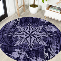 Vintage Tonga Tribal Ngatu Pattern Round Carpet With Pacific Floral Pink Art LT9 Pink - Polynesian Pride