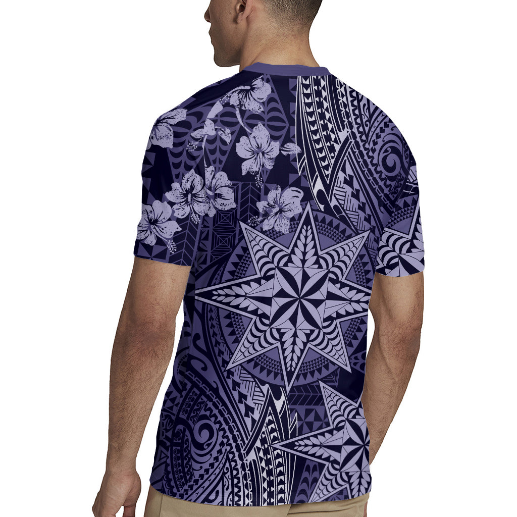 Vintage Tonga Tribal Ngatu Pattern Rugby Jersey With Pacific Floral Pink Art LT9 - Polynesian Pride