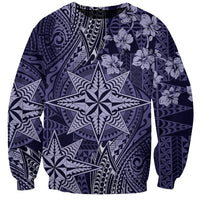 Vintage Tonga Tribal Ngatu Pattern Sweatshirt With Pacific Floral Pink Art LT9 Unisex Pink - Polynesian Pride