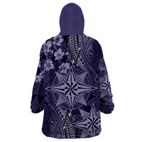 Vintage Tonga Tribal Ngatu Pattern Wearable Blanket Hoodie With Pacific Floral Pink Art LT9 - Polynesian Pride