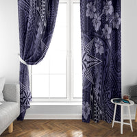 Vintage Tonga Tribal Ngatu Pattern Window Curtain With Pacific Floral Pink Art LT9 - Polynesian Pride