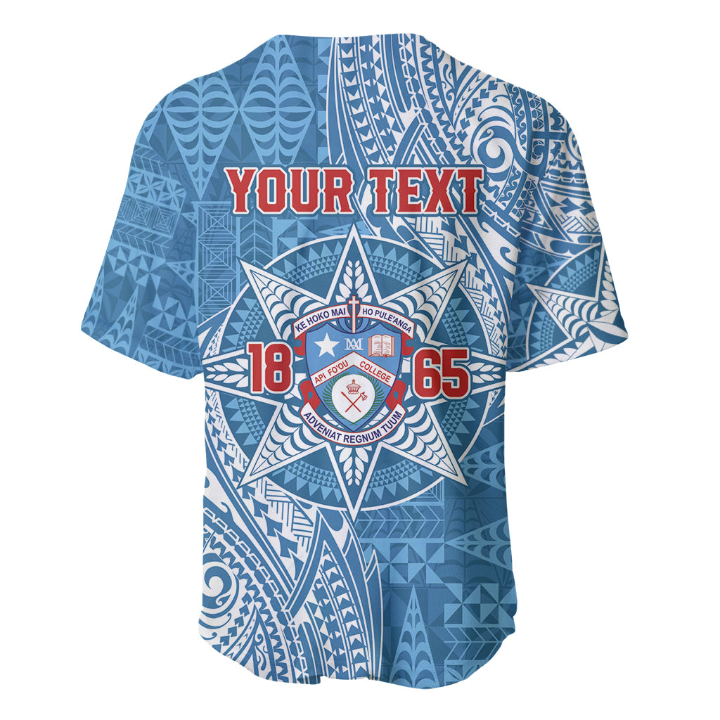 Personalised Tonga Apifo'ou College Baseball Jersey Since 1865 Special Kupesi Pattern LT9 - Polynesian Pride