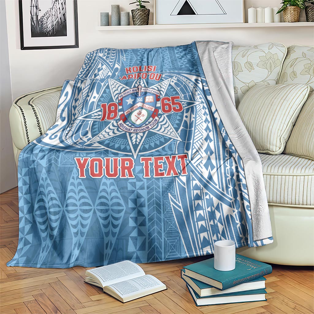 Personalised Tonga Apifo'ou College Blanket Since 1865 Special Kupesi Pattern