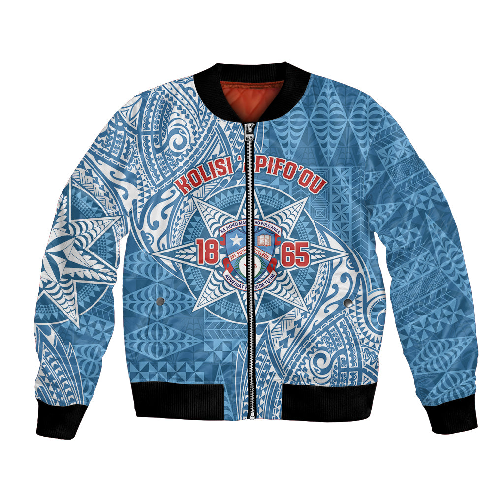 Personalised Tonga Apifo'ou College Bomber Jacket Since 1865 Special Kupesi Pattern