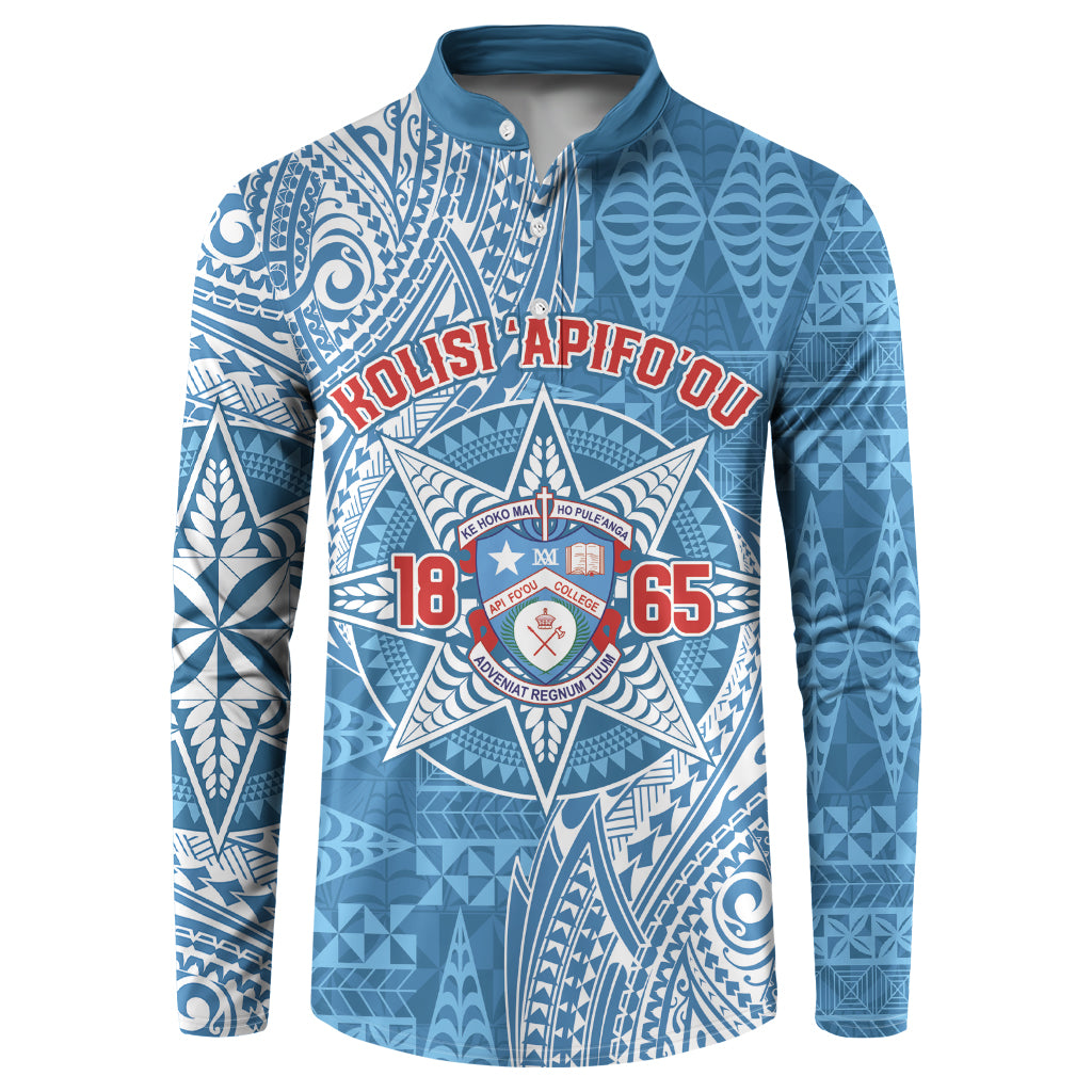 Personalised Tonga Apifo'ou College Button Sweatshirt Since 1865 Special Kupesi Pattern