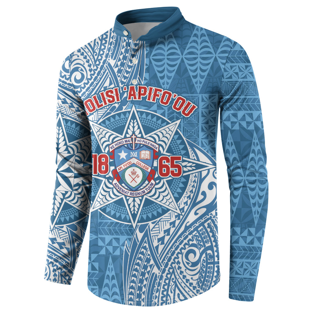 Personalised Tonga Apifo'ou College Button Sweatshirt Since 1865 Special Kupesi Pattern LT9 - Polynesian Pride
