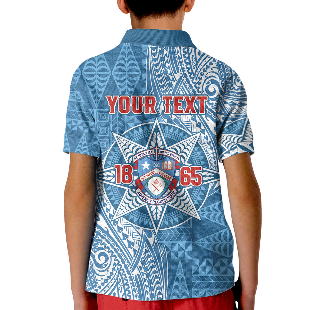Personalised Tonga Apifo'ou College Kid Polo Shirt Since 1865 Special Kupesi Pattern LT9 - Polynesian Pride