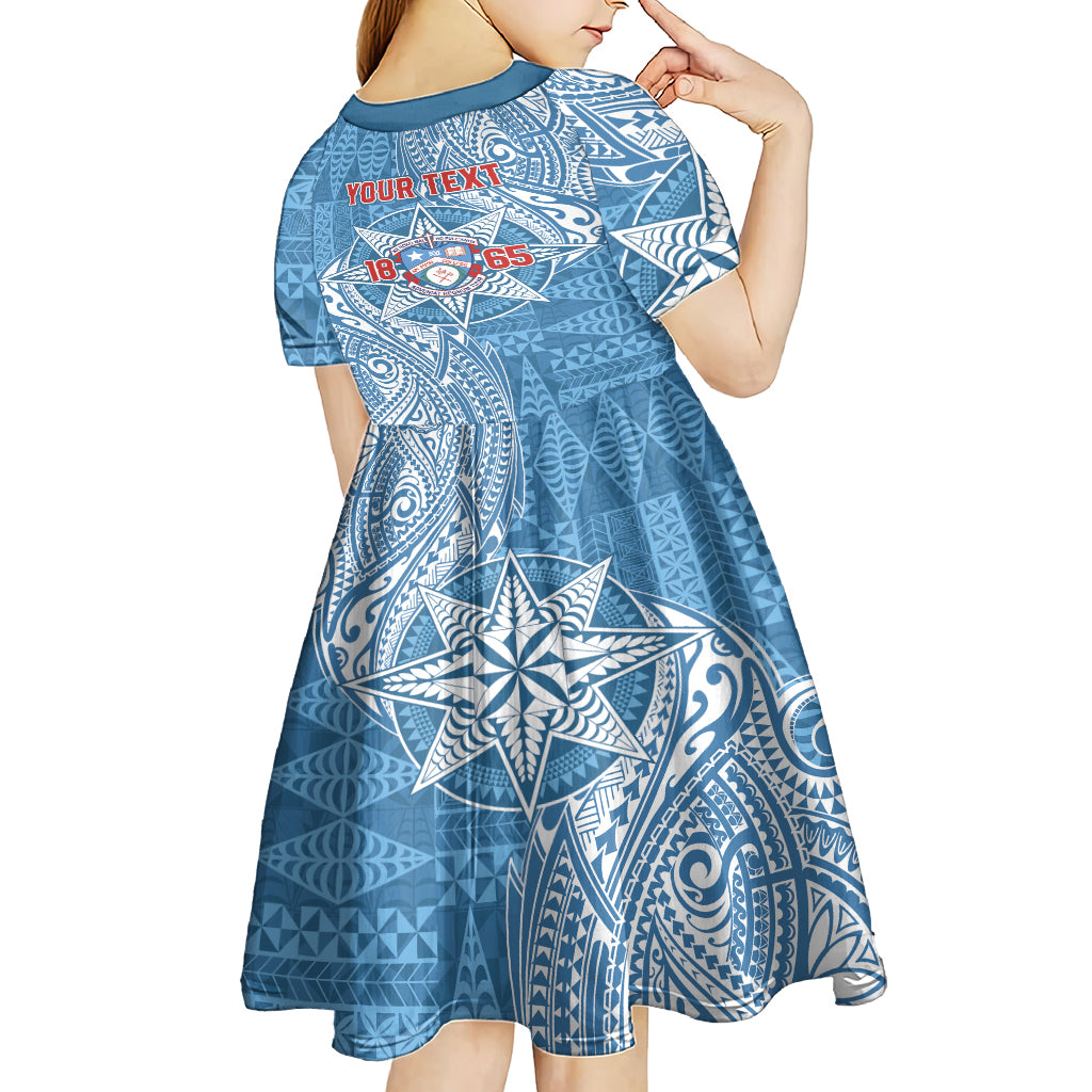 Personalised Tonga Apifo'ou College Kid Short Sleeve Dress Since 1865 Special Kupesi Pattern LT9 - Polynesian Pride
