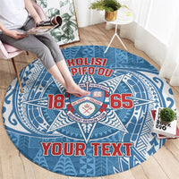 Personalised Tonga Apifo'ou College Round Carpet Since 1865 Special Kupesi Pattern LT9 - Polynesian Pride