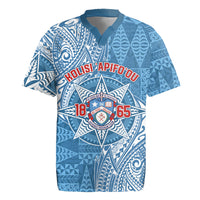 Personalised Tonga Apifo'ou College Rugby Jersey Since 1865 Special Kupesi Pattern LT9 Blue - Polynesian Pride