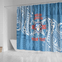 Personalised Tonga Apifo'ou College Shower Curtain Since 1865 Special Kupesi Pattern LT9 - Polynesian Pride