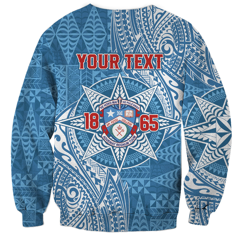 Personalised Tonga Apifo'ou College Sweatshirt Since 1865 Special Kupesi Pattern LT9 - Polynesian Pride