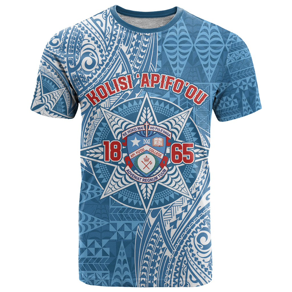 Personalised Tonga Apifo'ou College T Shirt Since 1865 Special Kupesi Pattern