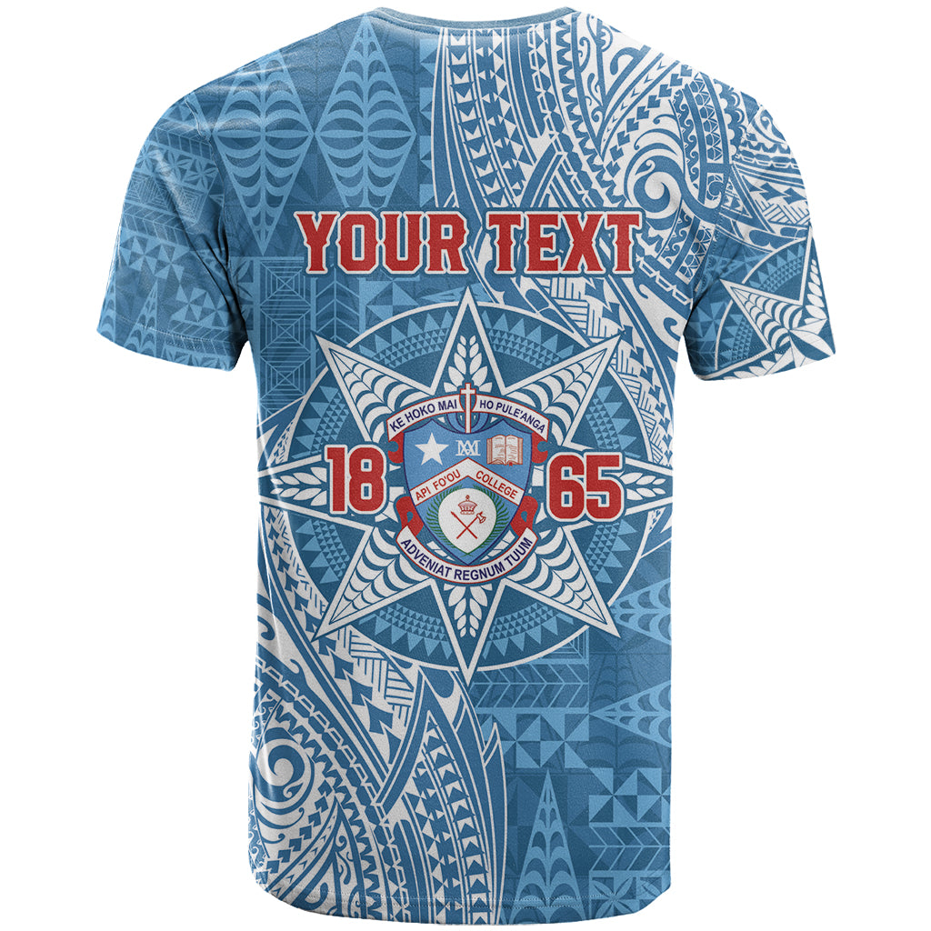 Personalised Tonga Apifo'ou College T Shirt Since 1865 Special Kupesi Pattern LT9 - Polynesian Pride