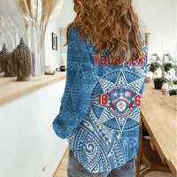 Personalised Tonga Apifo'ou College Women Casual Shirt Since 1865 Special Kupesi Pattern LT9 - Polynesian Pride