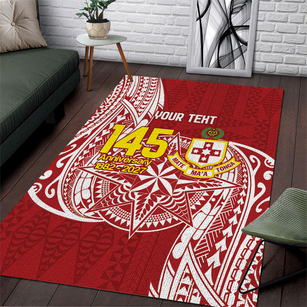 Personalised Kolisi Tonga Atele 142nd Anniversary Area Rug Special Kupesi Pattern LT9 White - Polynesian Pride
