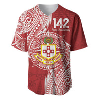 Personalised Kolisi Tonga Atele 142nd Anniversary Baseball Jersey Special Kupesi Pattern LT9 White - Polynesian Pride