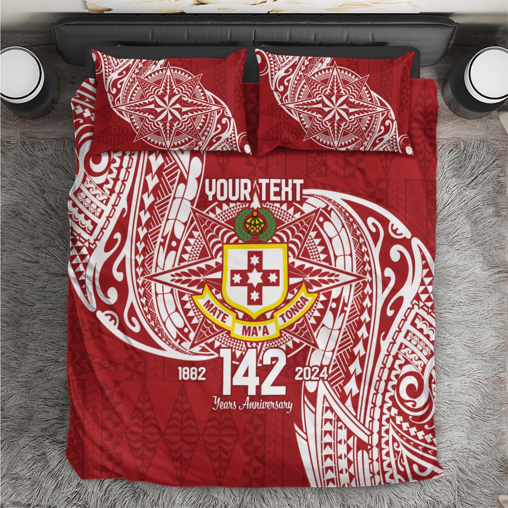 Personalised Kolisi Tonga Atele 142nd Anniversary Bedding Set Special Kupesi Pattern LT9 White - Polynesian Pride