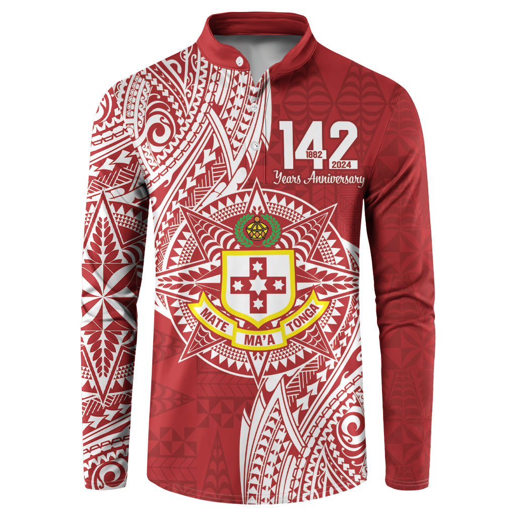 Personalised Kolisi Tonga Atele 142nd Anniversary Button Sweatshirt Special Kupesi Pattern