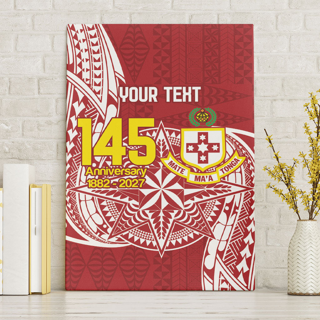 Personalised Kolisi Tonga Atele 142nd Anniversary Canvas Wall Art Special Kupesi Pattern LT9 Without Frame White - Polynesian Pride